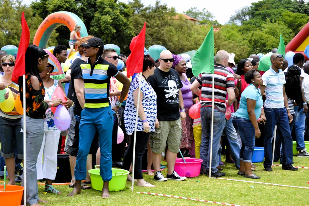 wild and wacky olympics Team Building Group Photo